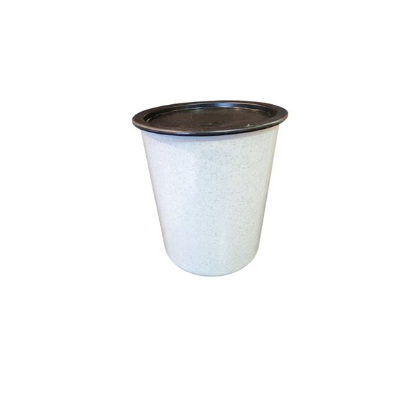 Tupperware Speckled White Canister With Black Lid 2420A-1 - Picture 1 of 3